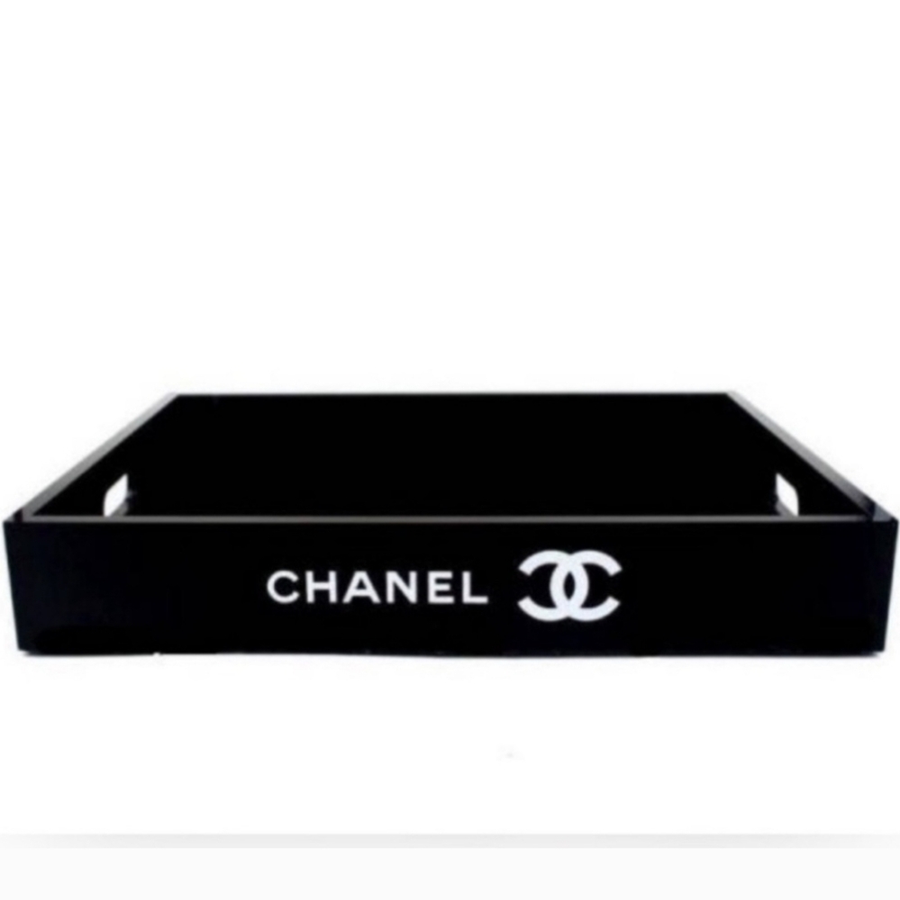Black Tray With White Logo Branding